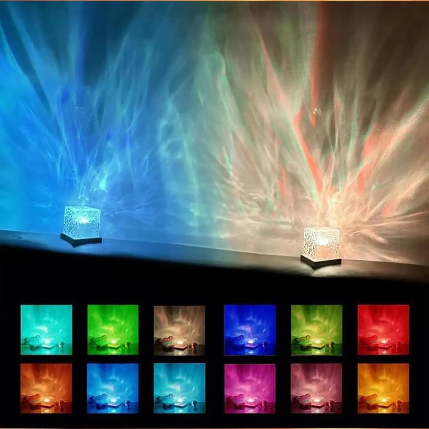 Wave Lamp™ Ocean Waves Textured Cube Lamp